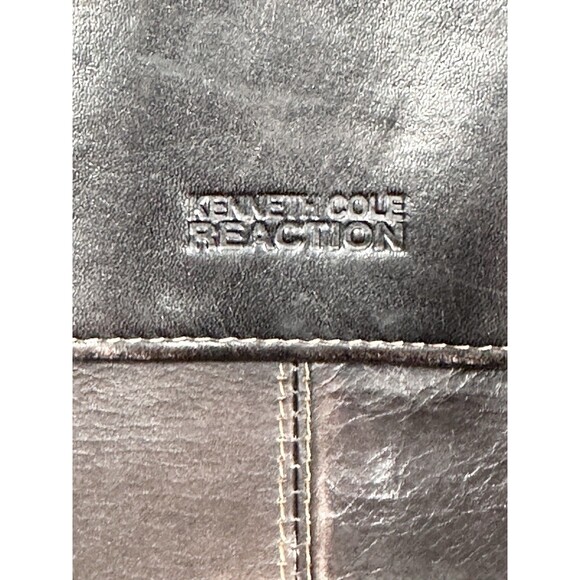 Kenneth Cole Reaction Flap-Over Brown Leather Business Messenger Laptop Bag - Picture 2 of 16